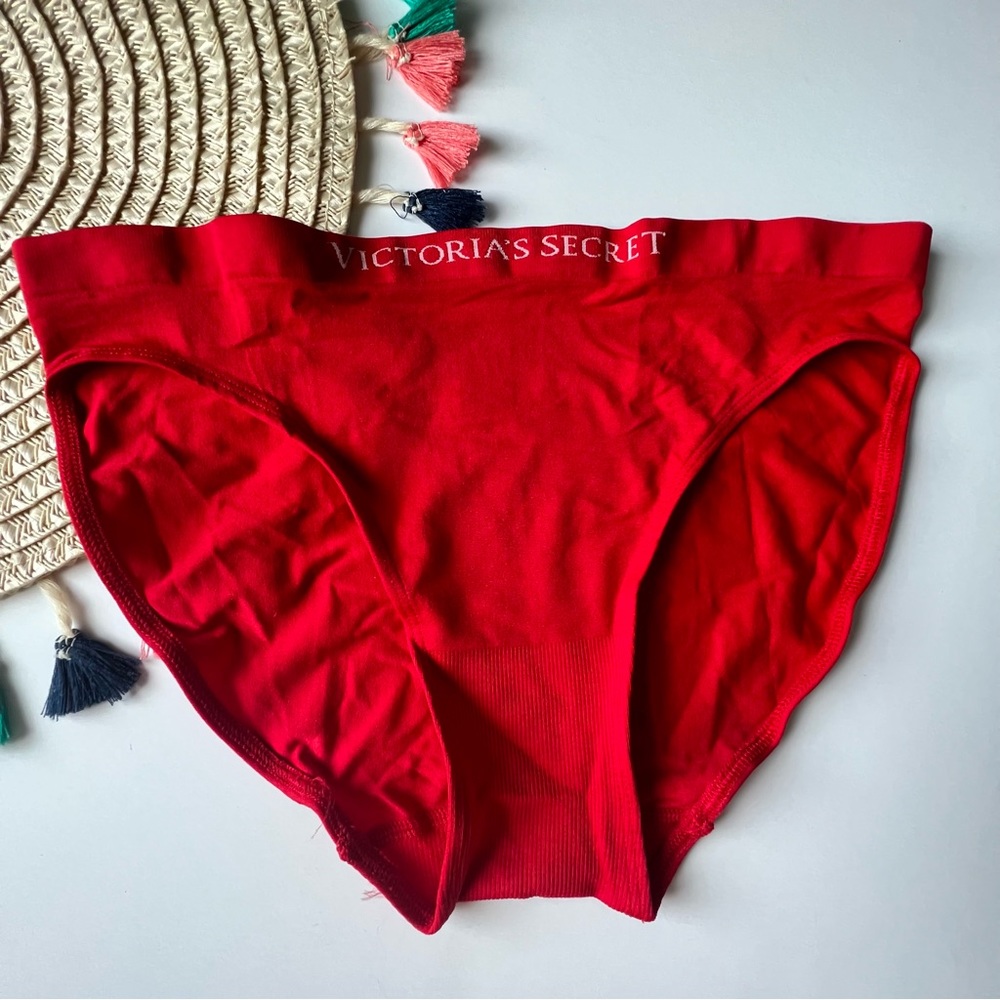 Victoria's Secret Seamless Bikini Panty Red Large NEW